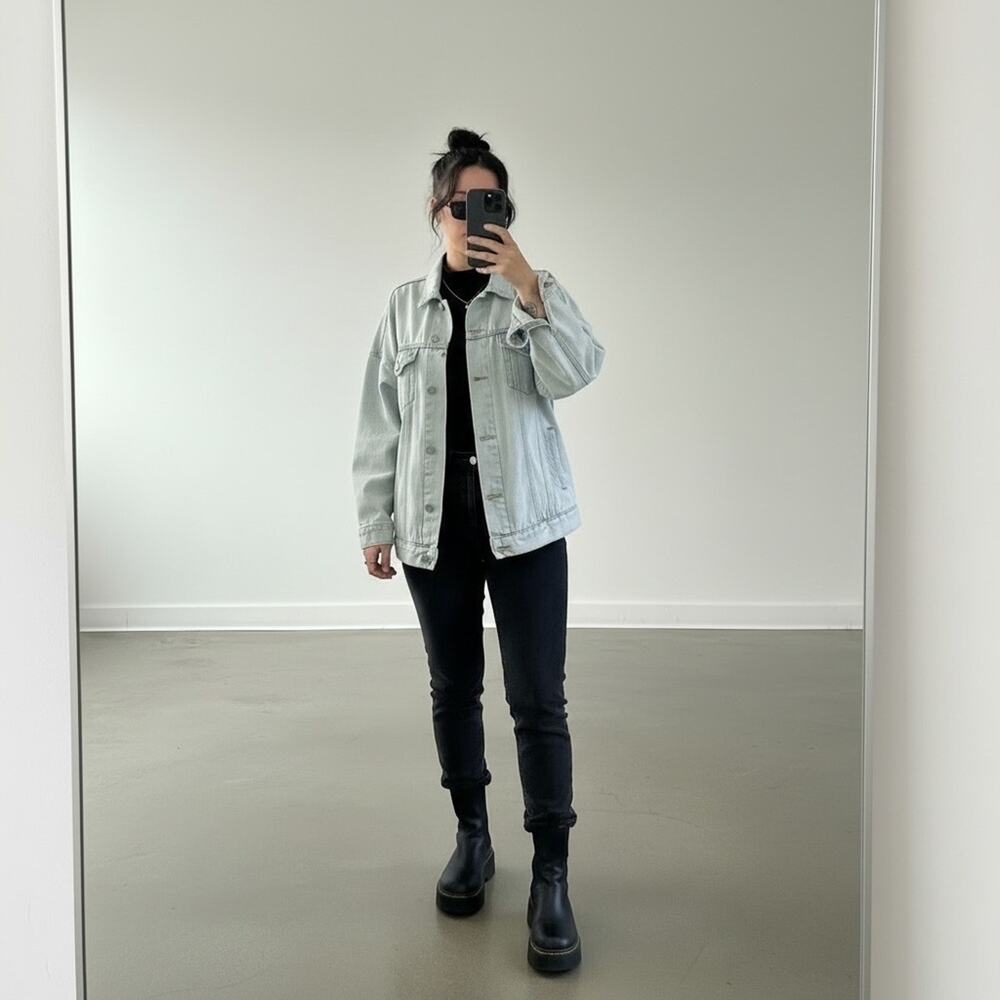 CryBaby Needy Light Vintage Denim Blue Oversized Jean Jacket